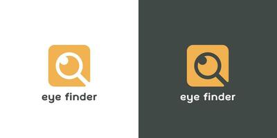 Finding search eye logo design illustration. Silhouette of search engine eye combination search discovery. Minimalist simple design suitable for web and app icons. vector