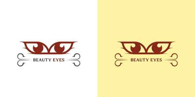 Eye beauty logo design illustration. Silhouette of beautiful female eyebrows, eyelashes, female salon. Minimalist simple flat lifestyle design. vector