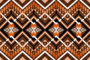 Natural tone geometric ethnic seamless pattern design for wallpaper, background, fabric, curtain, carpet, clothing, and wrapping. vector