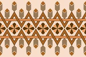 Natural tone geometric ethnic seamless pattern design for wallpaper, background, fabric, curtain, carpet, clothing, and wrapping. vector