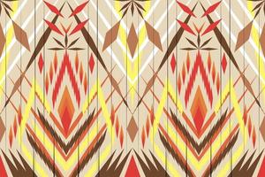 Colorful geometric ethnic seamless pattern ikat art embroidery style design for wallpaper, background, fabric, curtain, carpet, clothing, and wrapping. vector