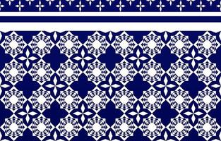 Blue and white geometric ethnic seamless pattern design for wallpaper, background, fabric, curtain, carpet, clothing, and wrapping. vector