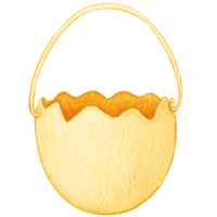 watercolor easter egg shaped basket png