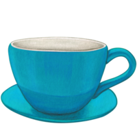 Watercolor hand drawn empty tea cup png