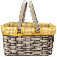 watercolor hand drawn picnic basket png