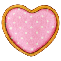 acuarela mano dibujado amor mensaje galletas png