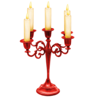 Watercolor hand drawn gothic candle holder png