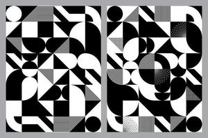 Black And White Geometric Shapes Bauhaus Style Art vector