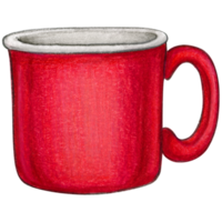 Watercolor hand drawn enamel mug png