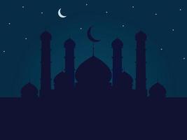 Vector background with mosques. Celebration of the Muslim holy month. Flat style illustration