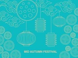 mid autumn festival invitation vector