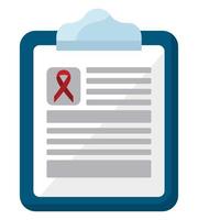 clipboard with hiv day ribbon vector