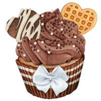 watercolor hand drawn cupcake png