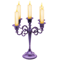 Watercolor hand drawn gothic candle holder png