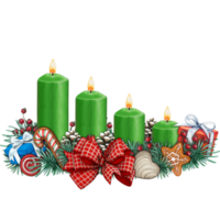 watercolor hand drawn advent candles decoration png