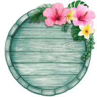 watercolor tropical summer frame png