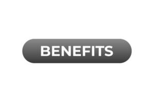 Benefits Button. Speech Bubble, Banner Label Benefits vector