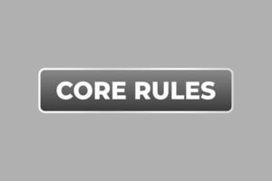 Core Rules Button. Speech Bubble, Banner Label Core Rules vector