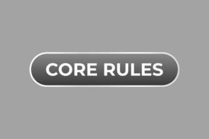 Core Rules Button. Speech Bubble, Banner Label Core Rules vector