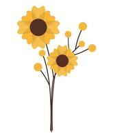 cute yellow flowers vector