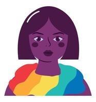 mujer con lgbtiq capa vector