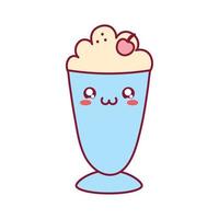 kawaii milkshake design vector
