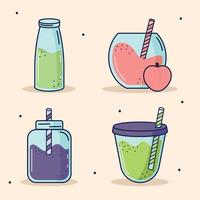 detox smoothies set vector