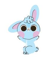 blue cute bunny vector