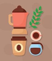 café métodos íconos conjunto vector