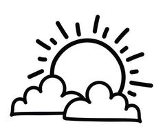 sun and clouds vector