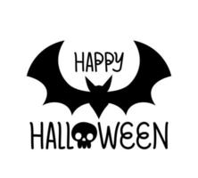 halloween letters and bat vector