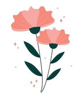 pair of pink flowers vector