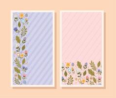 easter cards with flowers vector