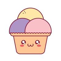 cute colored ice creams vector