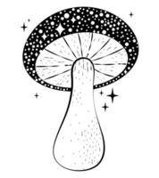 cute black mushroom vector