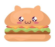 kawaii hamburger design vector