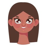 cute face of woman afro vector