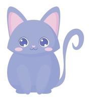 happy purple cat vector