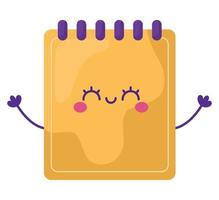 kawaii anillado cuaderno vector