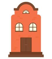 flat brick building vector