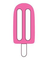 pink ice cream on stick vector