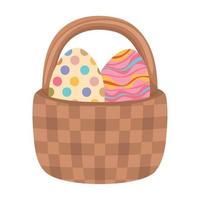 cute eggs basket vector