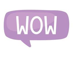 speech bubble with wow lettering vector