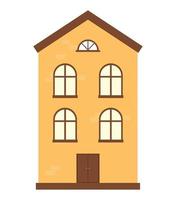 flat yellow building vector