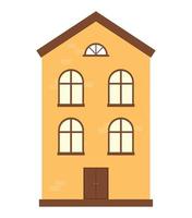 flat yellow building vector