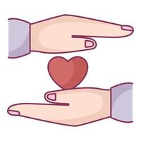 hand with heart vector