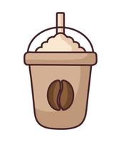 coffee frappe with cream vector