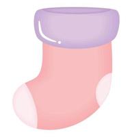 pink baby sock vector