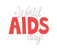 world aids day lettering vector