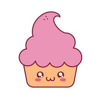 kawaii cupcake design vector